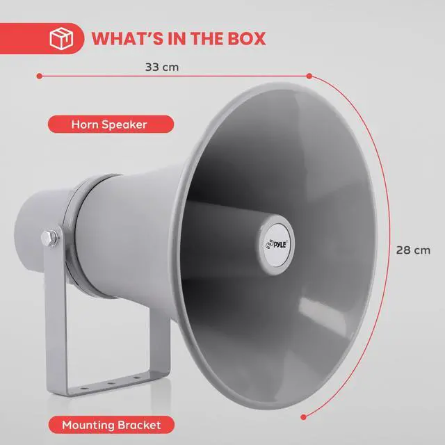 Alt view image 6 of 7 - Indoor Outdoor PA Horn Speaker-11 Inch 30-Watt Power Compact Loud Sound Megaphone w/400Hz-5KHz Frequency,8 Ohm,70V Transformer,Mounting Bracket,For 70V Audio System- PHSP121T