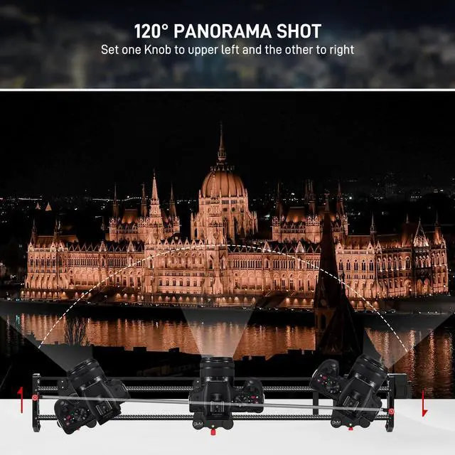 Alt view image 3 of 7 - GVM 48"/120CM Carbon Fiber Motorized Camera Slider, Professional Camera Slider with Remote Control, Support Video Mode, Time Lapse Photography, Horizontal, Tracking and 120° Panoramic Shooting