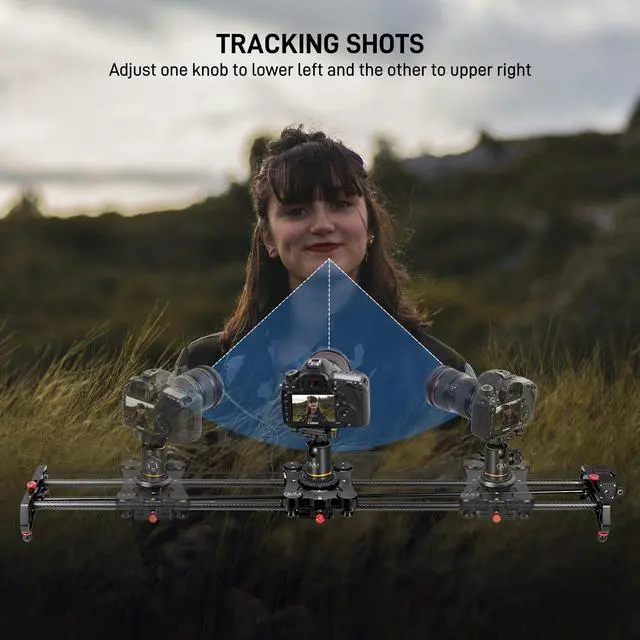 Alt view image 4 of 7 - GVM 48"/120CM Carbon Fiber Motorized Camera Slider, Professional Camera Slider with Remote Control, Support Video Mode, Time Lapse Photography, Horizontal, Tracking and 120° Panoramic Shooting