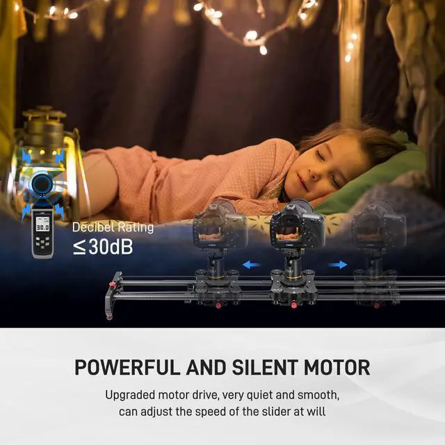Alt view image 5 of 7 - GVM 48"/120CM Carbon Fiber Motorized Camera Slider, Professional Camera Slider with Remote Control, Support Video Mode, Time Lapse Photography, Horizontal, Tracking and 120° Panoramic Shooting