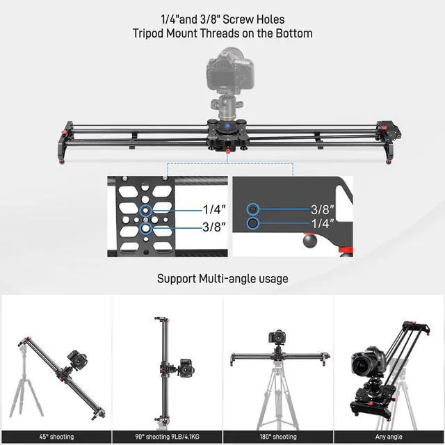 Alt view image 7 of 7 - GVM 48"/120CM Carbon Fiber Motorized Camera Slider, Professional Camera Slider with Remote Control, Support Video Mode, Time Lapse Photography, Horizontal, Tracking and 120° Panoramic Shooting