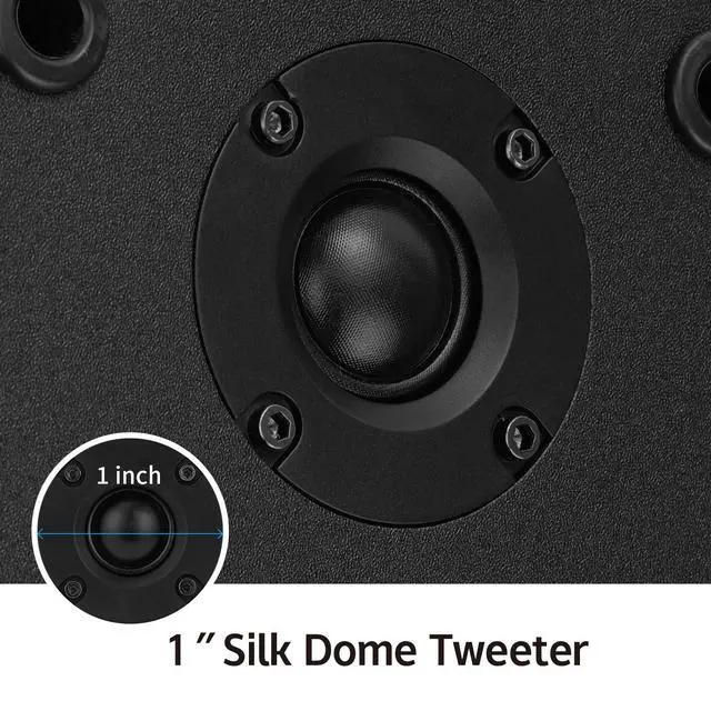 Alt view image 3 of 7 - 40W*2 Passive Bookshelf Speakers for Home Theater Surround Sound, Stereo, and Passive Near Field Monitor, 2-WayRequires a Receiver or Amplifier (Black, Pair)