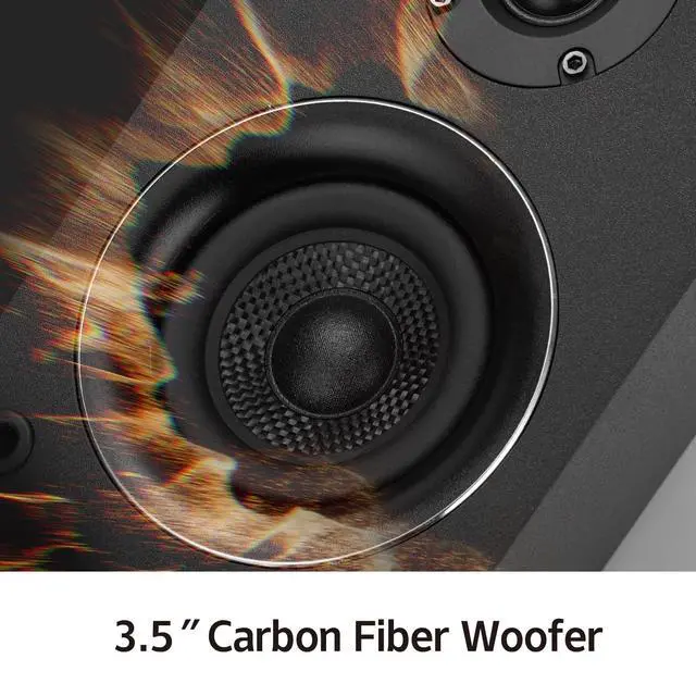 Alt view image 4 of 7 - 40W*2 Passive Bookshelf Speakers for Home Theater Surround Sound, Stereo, and Passive Near Field Monitor, 2-WayRequires a Receiver or Amplifier (Black, Pair)
