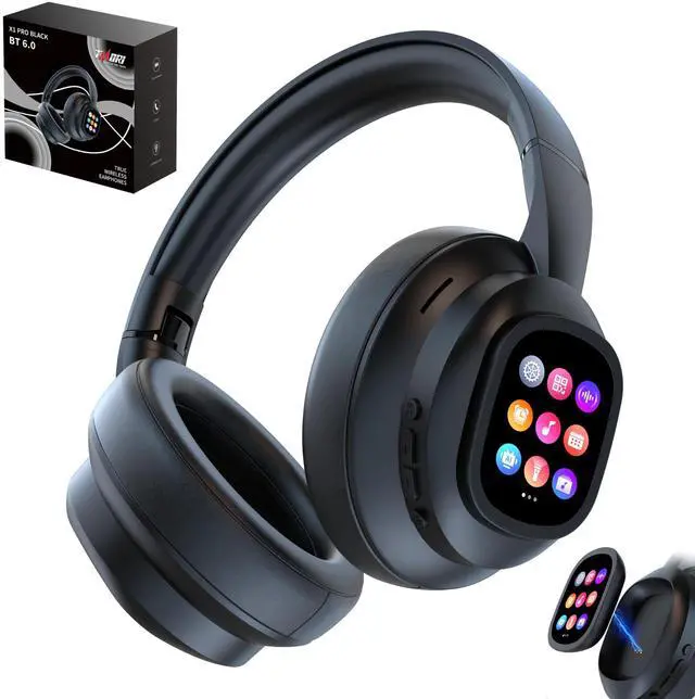 Main image of AI Smart Headphones with Detachable Screen - 115-Language Real-Time Translation, Hybrid ANC, Bluetooth 6.0, Built-in Flashlight & Photo Control for Travel, Business & Daily Use