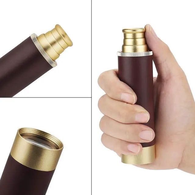 Alt view image 2 of 7 - Pirate Spyglass Telescope, Caribbean Collapsible Spyglass 25x30 High Powered Zoomable Pirate Monocular Telescope Handheld Telescope Pirate Spyglass for Bird Watching Hunting Hiking Travelling