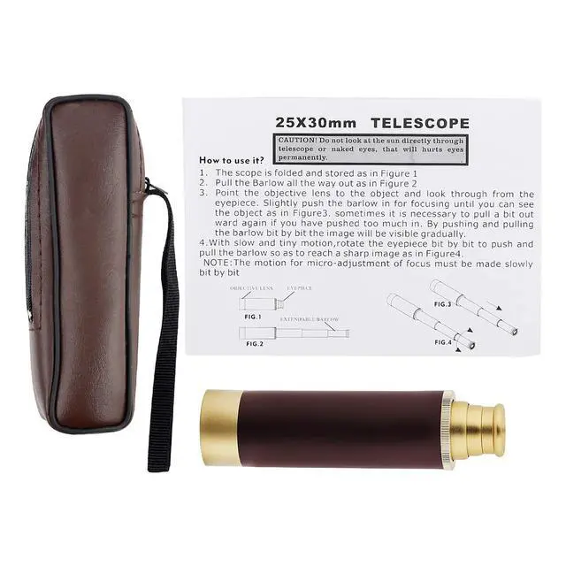 Alt view image 7 of 7 - Pirate Spyglass Telescope, Caribbean Collapsible Spyglass 25x30 High Powered Zoomable Pirate Monocular Telescope Handheld Telescope Pirate Spyglass for Bird Watching Hunting Hiking Travelling