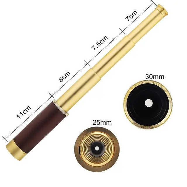 Alt view image 3 of 7 - Pirate Spyglass Telescope, Caribbean Collapsible Spyglass 25x30 High Powered Zoomable Pirate Monocular Telescope Handheld Telescope Pirate Spyglass for Bird Watching Hunting Hiking Travelling