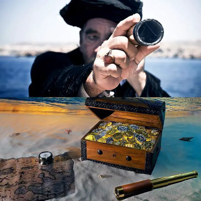 Alt view image 5 of 7 - Pirate Spyglass Telescope, Caribbean Collapsible Spyglass 25x30 High Powered Zoomable Pirate Monocular Telescope Handheld Telescope Pirate Spyglass for Bird Watching Hunting Hiking Travelling
