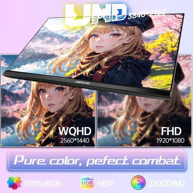 Alt view image 6 of 7 - 32 Inch 4K UHD Monitor, Computer Monitor, 4000:1 Contrast Display | 3840×2160 UHD Resolution, VA Panel, 100% sRGB, AMD FreeSync, 60Hz, HDMI 2.0 & DisplayPort 1.4, VESA 100x100mm