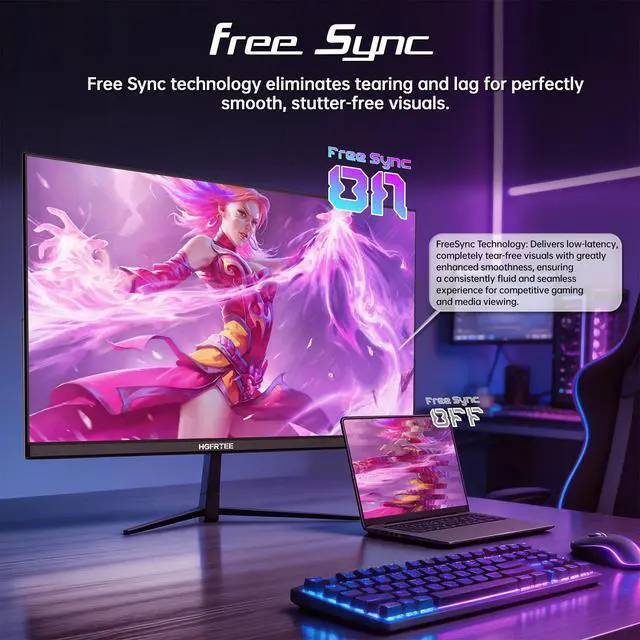 Alt view image 7 of 7 - 32 Inch 4K UHD Monitor, Computer Monitor, 4000:1 Contrast Display | 3840×2160 UHD Resolution, VA Panel, 100% sRGB, AMD FreeSync, 60Hz, HDMI 2.0 & DisplayPort 1.4, VESA 100x100mm