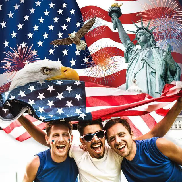 Alt view image 6 of 7 - Independence Day Backdrop,7x5FT 4th of July Backdrop American Flag Background USA Flag Portrait Banner Patriotic Veterans Party Decor Supplies