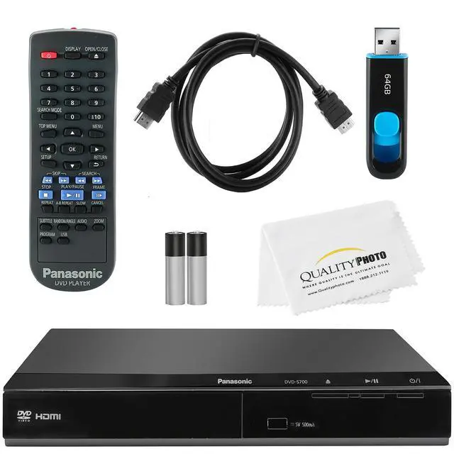 Main image of DVD Player DVD-S700 + Remote Control + High Speed 6 Foot 4K HDMI Cable + Ultra USB Flash Drive 64GB and Quality Photo Microfiber Cloth