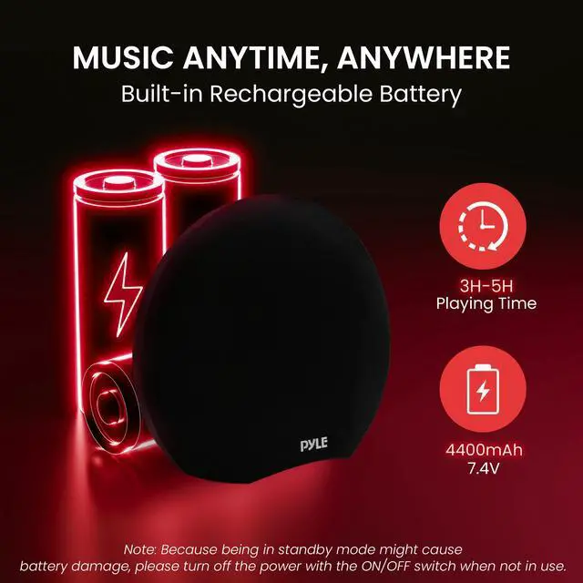 Alt view image 5 of 7 - Portable Speaker Bluetooth | 280W Portable Waterproof Bluetooth Speaker with Dual 3 Subwoofers, Wireless Mic, TWS, MP3/USB/AUX Playback | Built-in Rechargeable Battery | For Indoor & Outdoor Use