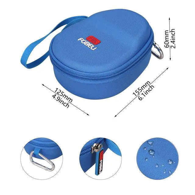 Alt view image 5 of 7 - Kids Headphone Case for BAICLUD/Mehomeli/JusTalk/iClever/LOBKIN | Hard EVA Shell, Kids Bluetooth Air Conduction Open Ear Headphones Case, Shockproof & Water-Resistant, Blue