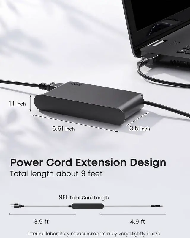 Alt view image 3 of 6 - 230W Laptop Charger Fit for Lenovo Legion 5 7i LOQ 15 ADL230SDC3A | Compatible with Thinkpad P16 P1, Slim Tip 230W AC Adapter ADL230SCC3A, Power Supply Cord ADL230NLC3A, SA10R16890