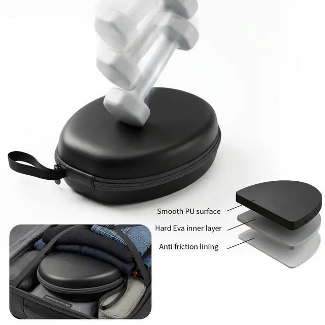Alt view image 4 of 7 - Hard Headphone Case for Anker/for JBL/for Sony/for Beats | for Bose/ for Apple/ for JLab, Elastic Strap, Mesh Pocket, Nylon, Home, Travel, Luggage, Commuting, Case Only, Black