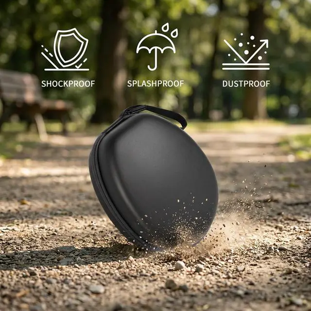Alt view image 6 of 7 - Hard Headphone Case for Anker/for JBL/for Sony/for Beats | for Bose/ for Apple/ for JLab, Elastic Strap, Mesh Pocket, Nylon, Home, Travel, Luggage, Commuting, Case Only, Black