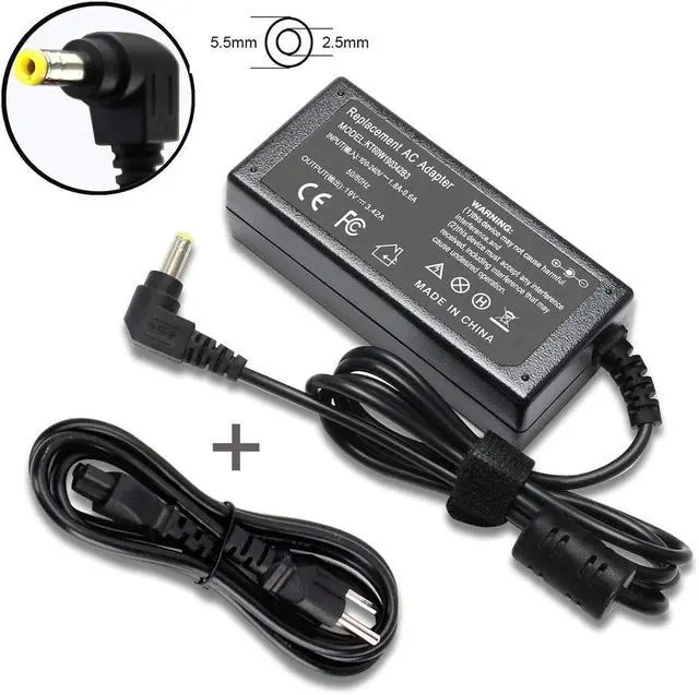Alt view image 2 of 6 - 19V 3.42A 65W Laptop Charger Adapter Compatible with Asus X550L X550LA | X550LB PA-1650-66 ADP-65DW X550LNV X550ZA X401, AC Power Supply Cord Compatible with AD887320 EXA0703YH ADP-65HB ADP-65JH