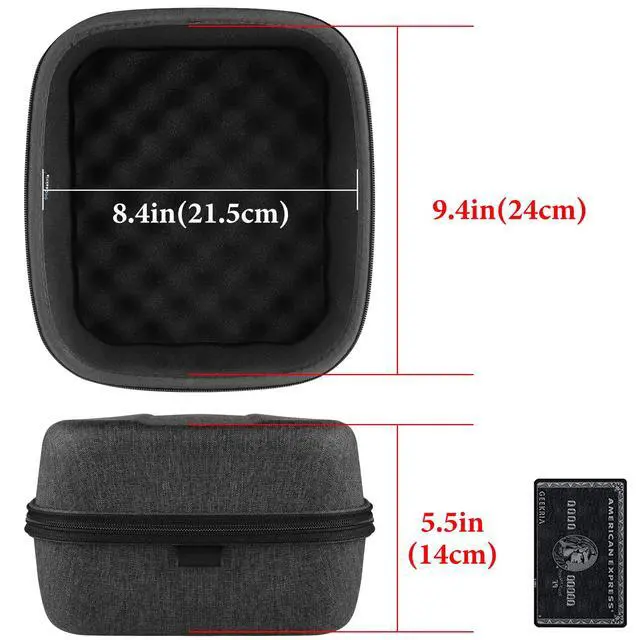 Alt view image 4 of 6 - Shield Case for Large-Sized Over-Ear Headphones, Replacement Hard Shell Travel Carrying Bag with Cable Storage, Compatible with HiFiMAN HE 6se, HE 1000 Headsets (Dark Grey)