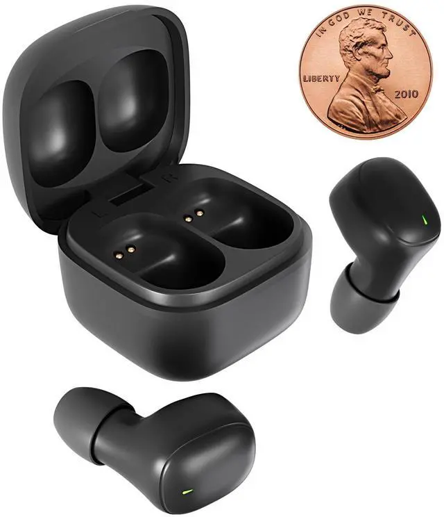 Main image of Mini Wireless Earbuds Bluetooth 5.3 Headphones, Small in-Ear Noise Isolating Ear Buds with Mic & Charging Case, 12 Hr Playtime Lightweight Invisible Headset for iPhone & Android Black