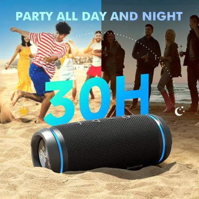 Alt view image 4 of 7 - Bluetooth Speaker, 36W Portable Outdoor Bluetooth Speakers, True Wireless Stereo, IPX6 Waterproof, BT 5.4, 30H Play, 72W Dual Pairing, EQ, DSP, Built-in Mic, for Indoor & Outdoor Use