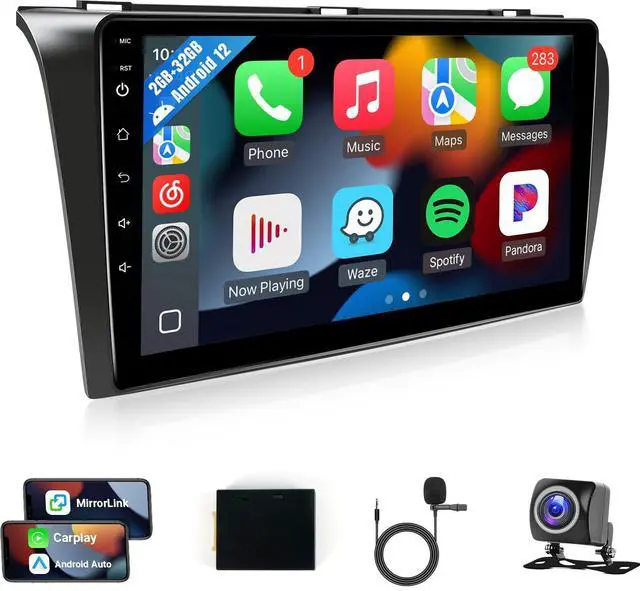 Main image of Car Radio for Mazda 3 2004-2009 Stereo Replacement with IPS 9'' Touchscreen Built-in Wireless Carplay/Android Auto/GPS/Bluetooth/FM/Steering Wheel Controls/Backup Camera/MIC