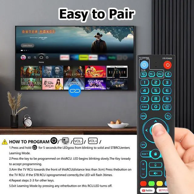 Alt view image 6 of 7 - New Backlight V5 Pro Voice Remote Control Compatible with vSeeBox V1, V2, V3, V5 Pro, V3 Plus, V1 Max, Elite, Max Models