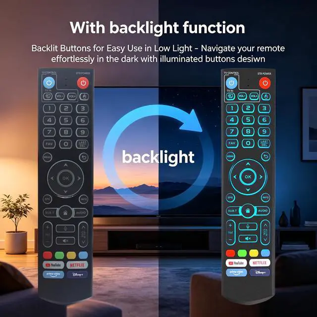Alt view image 4 of 7 - New Backlight V5 Pro Voice Remote Control Compatible with vSeeBox V1, V2, V3, V5 Pro, V3 Plus, V1 Max, Elite, Max Models