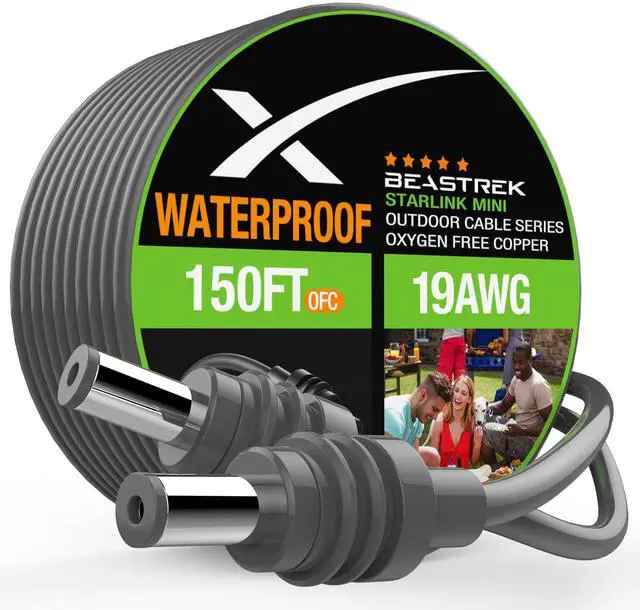 Main image of Starlink Mini DC Power Cable, 46M/150FT Replacement DC to DC Cord for Starlink Mini, Waterproof Weatherproof & Durable Starlink Mini Power Supply Accessories for Outdoor, Home, 150FT Length
