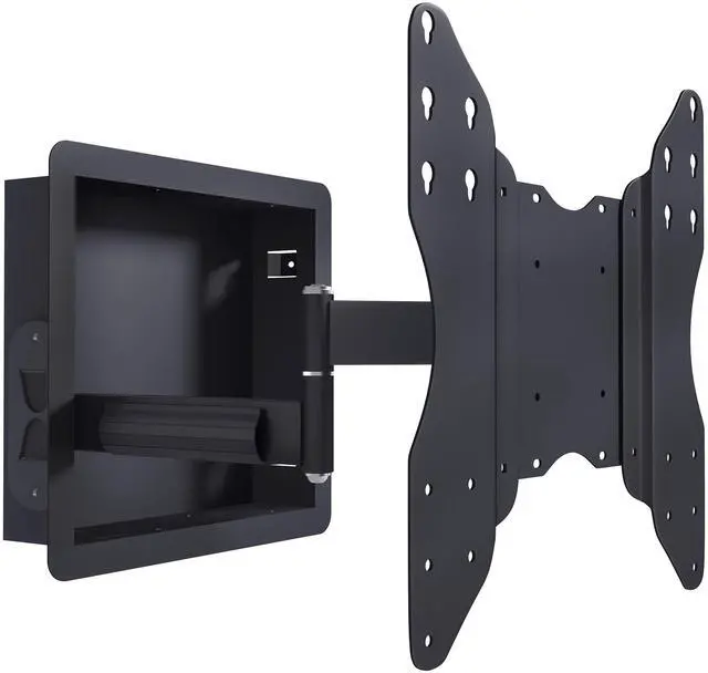 Main image of NSY-50201 Recessed in-Wall TV Mount for 42-75 Inch Flat Screens | with 19" Long Extension Zero Clearance, Low Profile, Space-Saving Design, Hide Cables, Tilt & Swivel, For 16"Studs Only