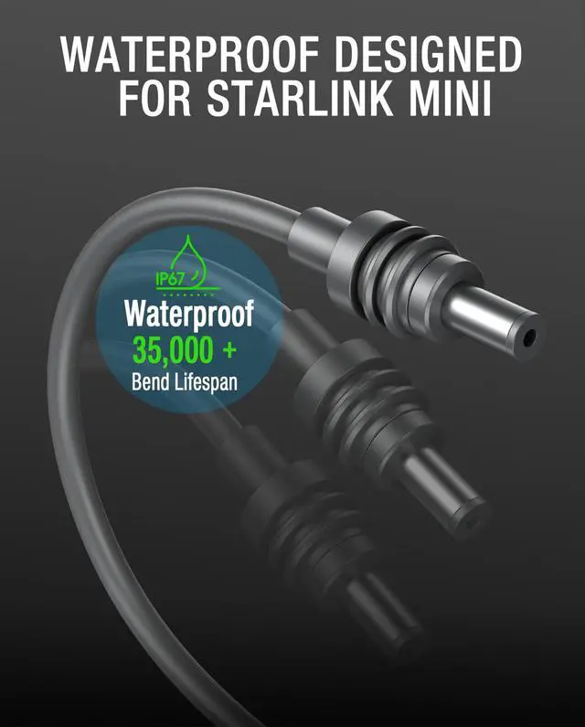 Alt view image 2 of 7 - Starlink Mini DC Power Cable, 46M/150FT Replacement DC to DC Cord for Starlink Mini, Waterproof Weatherproof & Durable Starlink Mini Power Supply Accessories for Outdoor, Home, 150FT Length