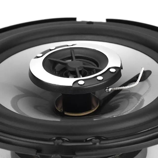 Alt view image 5 of 7 - 6in 2-Way Coaxial Car Speakers, 400W (100W RMS), w/Wire & Cover (Pair) | Universal Car Stereo Speaker Replace, Auxiliary Coaxial Speaker