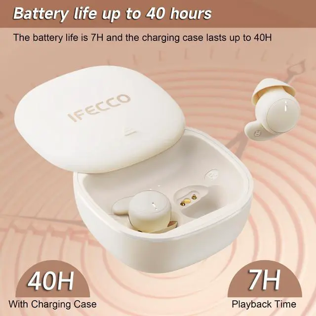 Alt view image 4 of 7 - IFECCO Sleep Earbuds Wireless for Side Sleepers with Noise Blocking | Sleep Headphones for Side Sleepers,Sleeping Earbuds Bluetooth 6.2,IPX6 Waterproof,with Mic