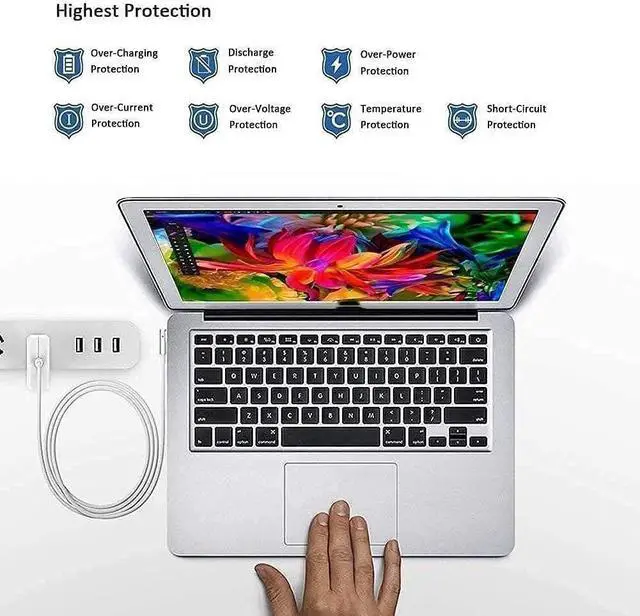 Alt view image 3 of 7 - Universal Charger, 60W L-Tip Laptop Charger Compatible with Mac Book Pro Before Mid 2012, Magnetic Powerful Connect, Original Quality