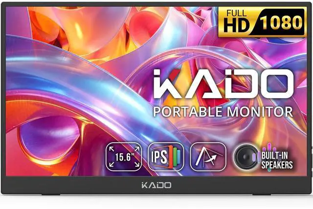 Main image of 15.6 Inch 1080p FHD Ultra-Slim Laptop Monitor Second Display | IPS 1920x1080 Adjustable Kickstand, Screen Extender for PC, Mac, Tablet, Phone, Xbox, PS5, Switch USB-C & HDMI Connectivity