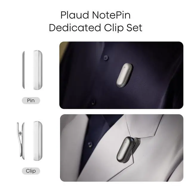 Alt view image 5 of 7 - Replacement Magnetic Clip and Pin for NotePin & NotePin S | Accessory Replacement Kit Set for NotePin AI Voice Recorder (No Additional Purchases Needed), Black