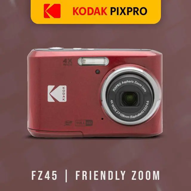 Alt view image 2 of 7 - PIXPRO FZ45 Digital Camera (Red) Bundle | 32GB Class 10 UHS-I U1 SDHC Memory Card, AA High-Performance Alkaline Batteries, (3 items)