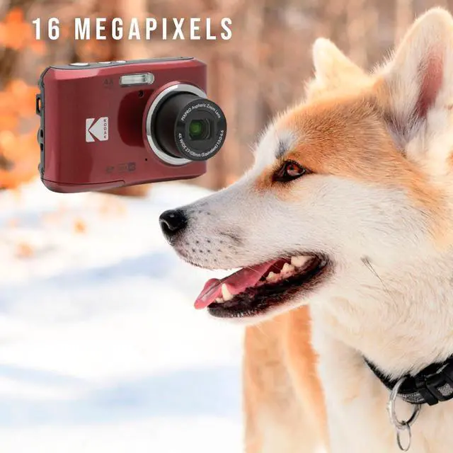 Alt view image 6 of 7 - PIXPRO FZ45 Digital Camera (Red) Bundle | 32GB Class 10 UHS-I U1 SDHC Memory Card, AA High-Performance Alkaline Batteries, (3 items)