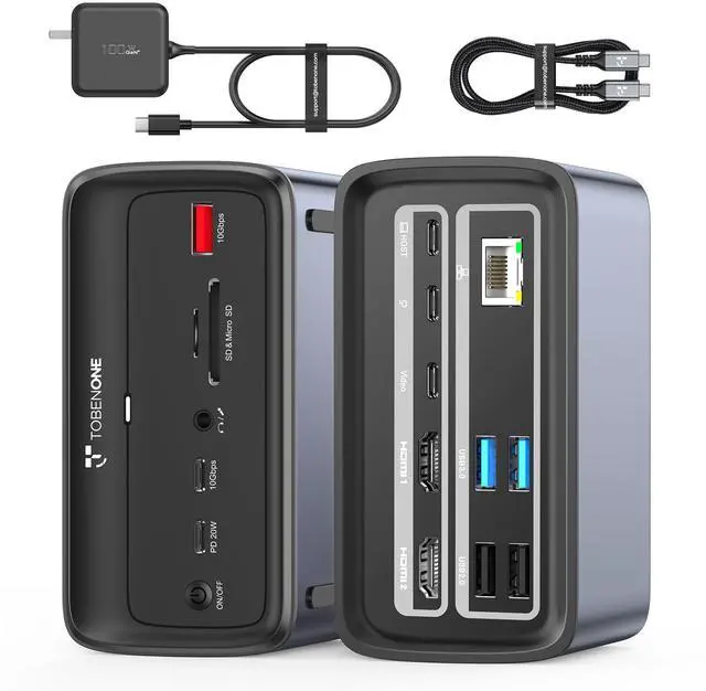 Main image of Docking Station 3 Monitors for Windows/ChromeOS, Single 8K&Dual 4K | USB C Docking Station with 2 HDMI, USB-C Video, 7 USB A/C(Max 10Gbps), PD 20W, 100W Charger, for Workers/Editors/Creators