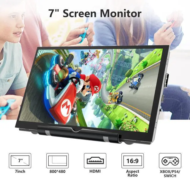 Alt view image 2 of 7 - Raspberry Pi Screen, 7 Inch Portable Monitor External Display 800x480 IPS Screen Small HDMI Monitor for Raspberry Pi 400/4/3/2/Zero/B/B+ Jetson Nano Win11/10/8/7 (Non-Touch)
