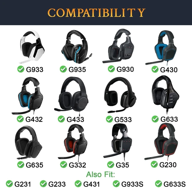 Alt view image 3 of 7 - Cooling Gel Ear Pads Cushions Replacement for Logitech G35 G930 G933 G935 G633 G635 G533 G430 G431 G432 G433 Gaming Headset, Earpads for G332 G230 G231 G233 Headphones - Red Storm