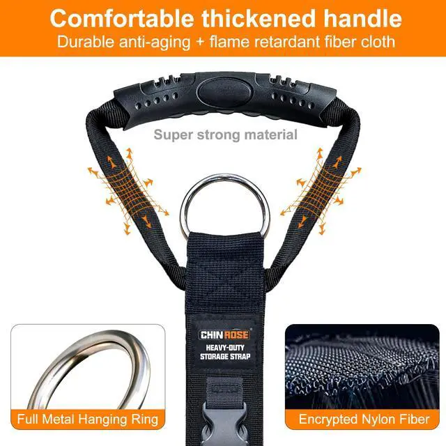 Alt view image 4 of 7 - Extension Cord Organizer Adjustable 2 PCS with 5 Slots | Adjustable Extension Cord Hanger, Extension Cord Holder, Garage Garden Storage Straps, For Cable, Hose, Rope, Tool