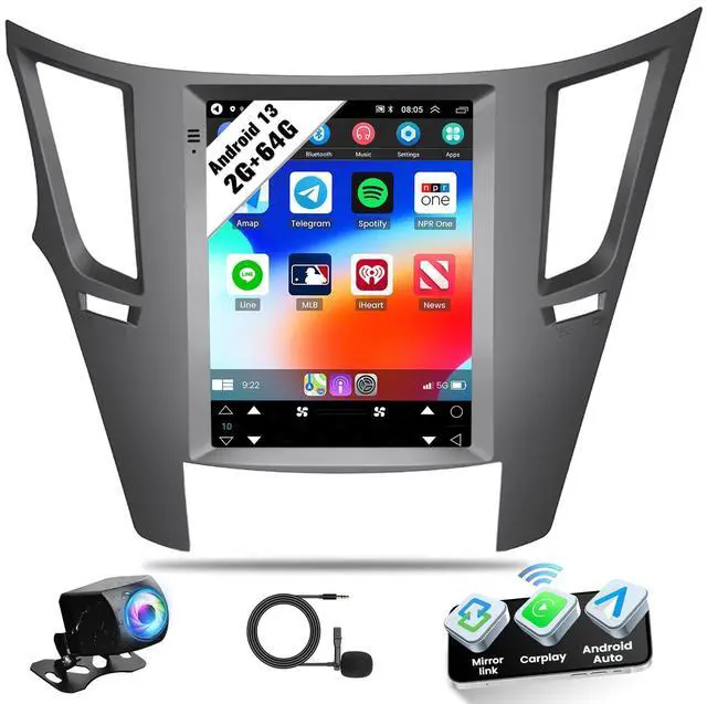 Main image of 2G+64G Android Car Stereo for Subaru Outback Legacy 2010-2014 9.7 Inch Touch Screen Car Radio with Wireless Apple Carplay Android Auto GPS Navigation Bluetooth FM WiFi HiFi Backup Camera MIC