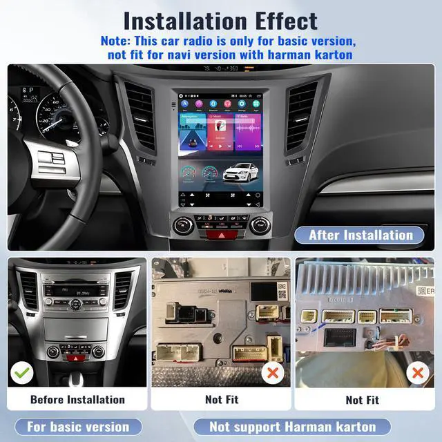 Alt view image 2 of 7 - 2G+64G Android Car Stereo for Subaru Outback Legacy 2010-2014 9.7 Inch Touch Screen Car Radio with Wireless Apple Carplay Android Auto GPS Navigation Bluetooth FM WiFi HiFi Backup Camera MIC