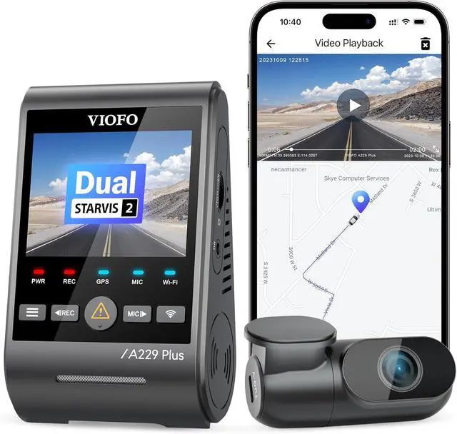 Alt view image 2 of 6 - Bundle: A229 Plus 2CH + CPL A229 Plus Dash Cam with Dual STARVIS 2 Sensors, 2 Channel HDR, 1440P+1440P Front and Rear