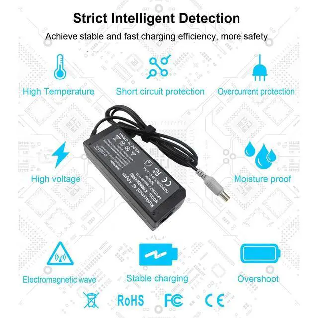 Alt view image 5 of 7 - 90W 20V 4.5A AC Adapter Charger Compatible with Lenovo Thinkpad T60 T61 T400 T410 T420 T430 T500 T510 T520 T530 X60 Z60 X200 X201 X220 X230 X61 L420 L430 Edge 14 15 E420 E430 E530 Power Supply