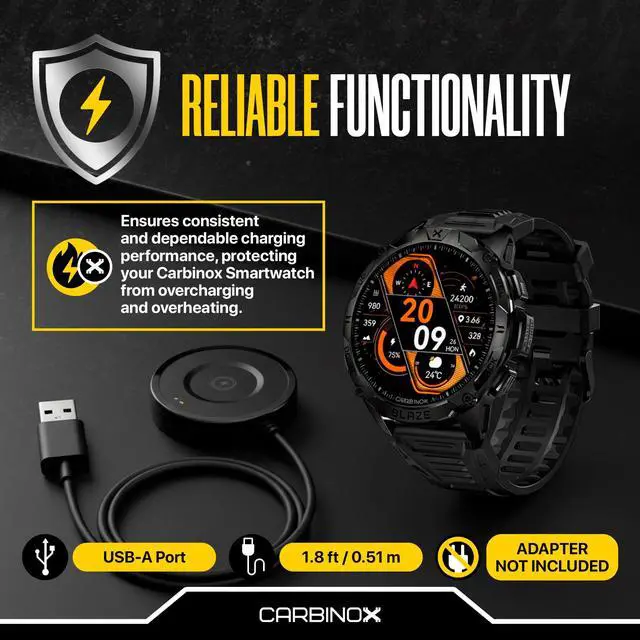 Alt view image 3 of 5 - USB Charger Compatible for Smartwatch - Fast Charging Speed, Sleek Design, Reliable Functionality (Blaze R)