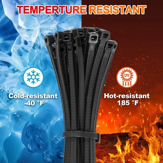Alt view image 7 of 7 - Zip Ties Assorted Size,4+6+8+12+14+18 Inch Double Sided Toothed,100 LBS Tensile Strength Heavy Duty Cable Wire Ties With Self-Locking Adjustable Durable Nylon Tie Wraps for Indoor Outdoor400 Pack