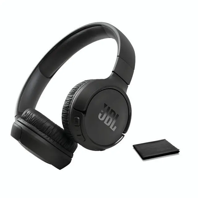 Main image of Tune 570BT On-Ear Wireless Bluetooth Headphones with Pure Bass Stereo Sound, Includes Cleaning Cloth - Black(T570BTBLKAM-CC)
