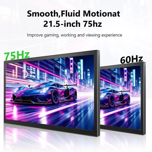 Alt view image 3 of 7 - 21.5inch Large Portable Monitor for Laptop, FHD 1080P 75Hz VESA Supported USB-C HDMI Extender Computer Monitor for Working Business Gaming